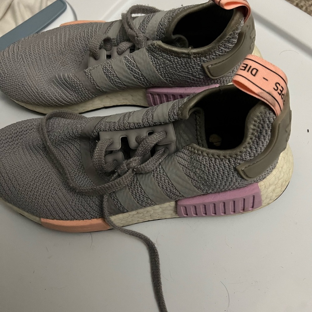 Adidas Gray Sneakers with Black Soles